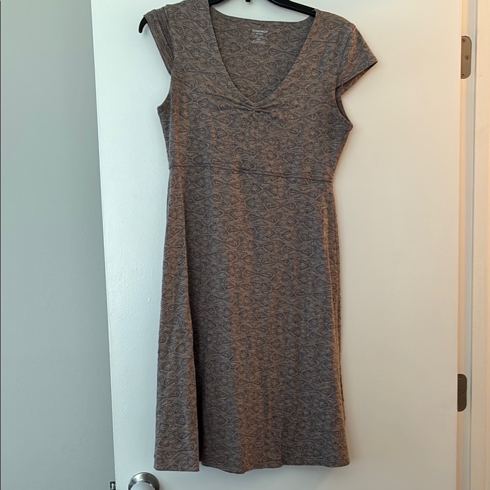 Toad&Co Gray Midi Dress with Pattern